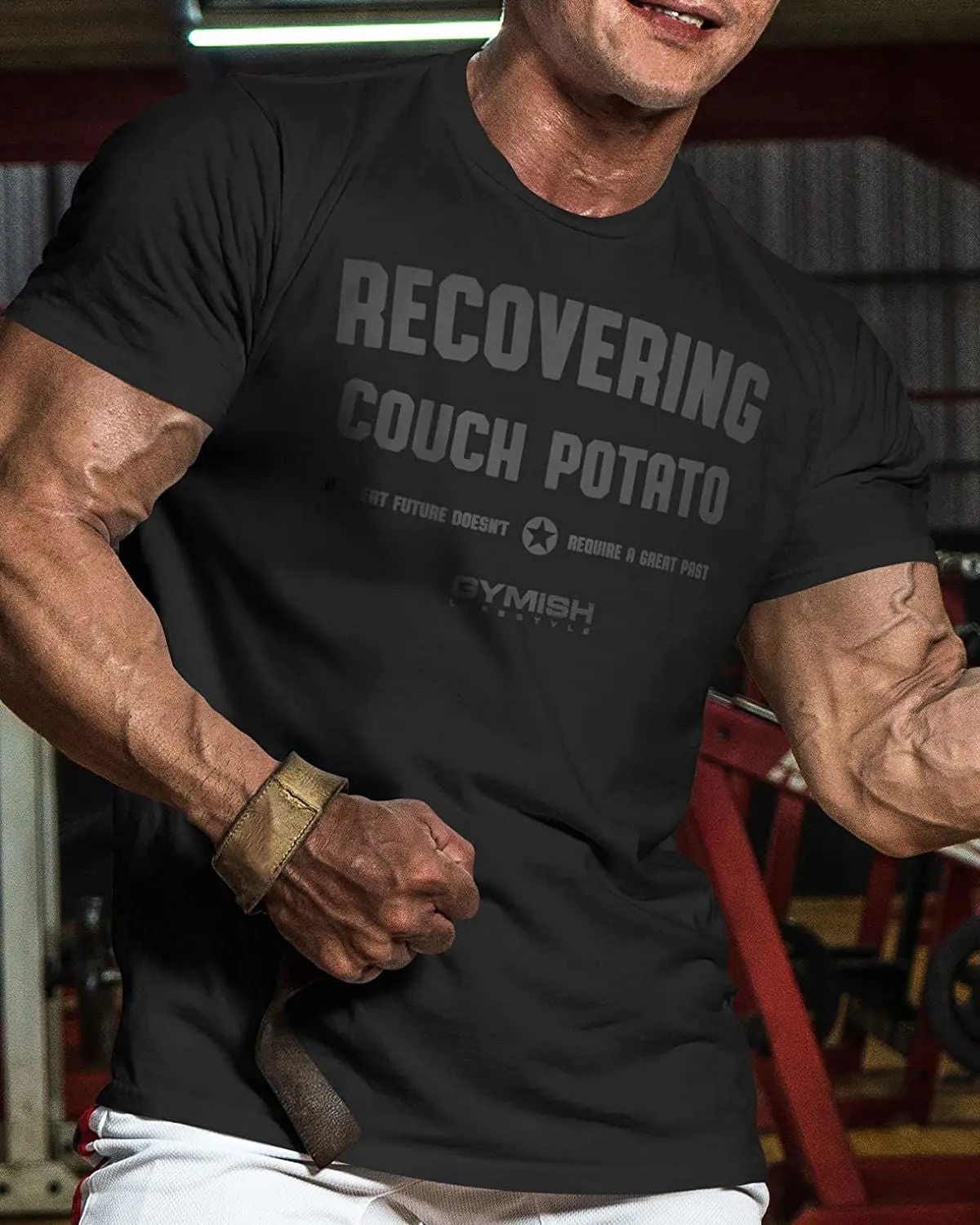 030. Recovering Couch Potato Funny Motivational Workout Gym T-Shirt for Men