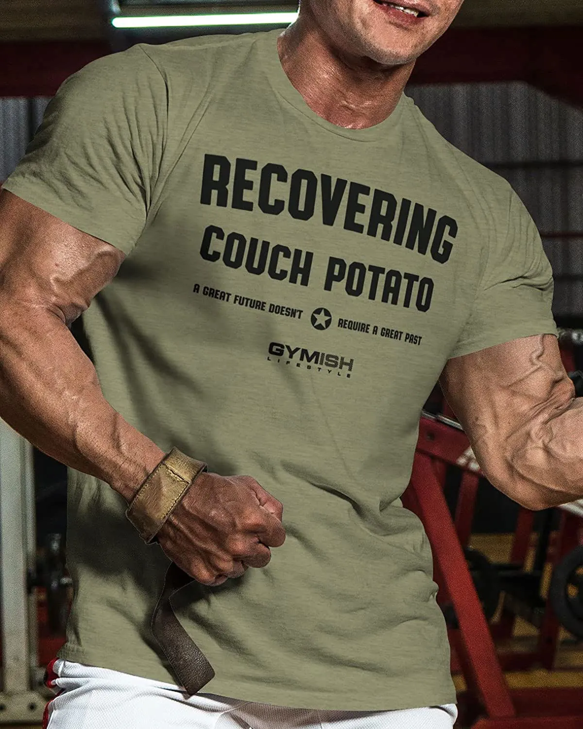 030. Recovering Couch Potato Funny Motivational Workout Gym T-Shirt for Men