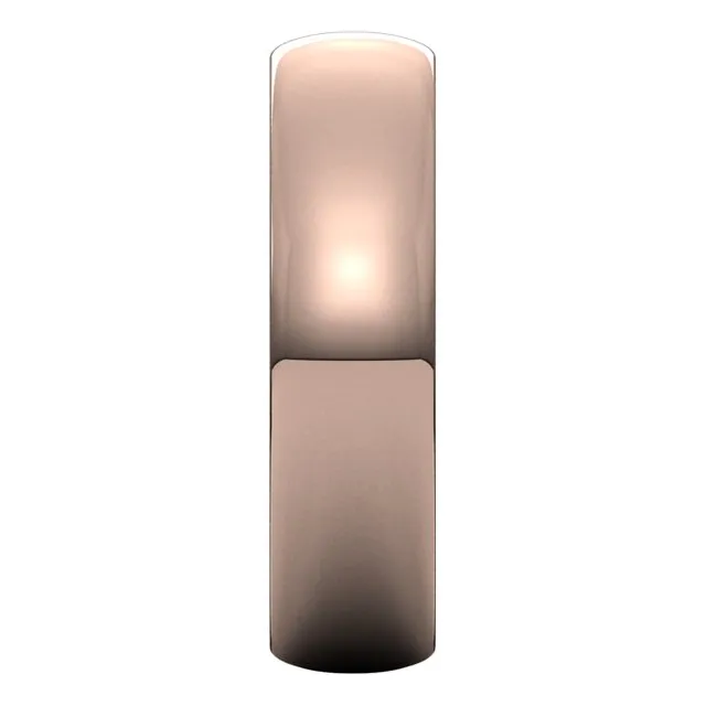 10K Rose Gold Half Round Ultra-Light Wedding Band, 5 mm Wide