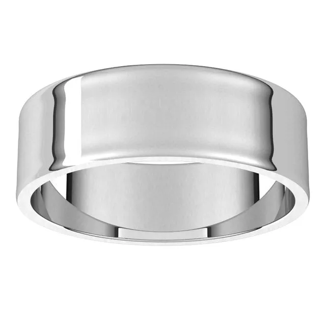 10K White Gold Flat Ultra-Light Wedding Band, 6 mm Wide