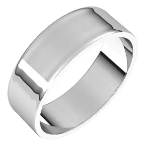 10K White Gold Flat Ultra-Light Wedding Band, 6 mm Wide