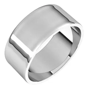 10K White Gold Flat Ultra-Light Wedding Band, 8 mm Wide