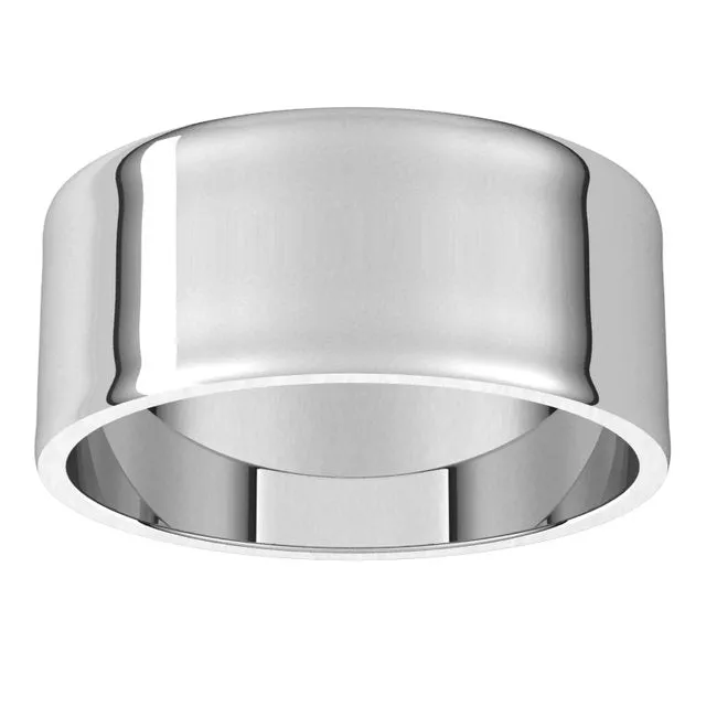10K White Gold Flat Ultra-Light Wedding Band, 8 mm Wide