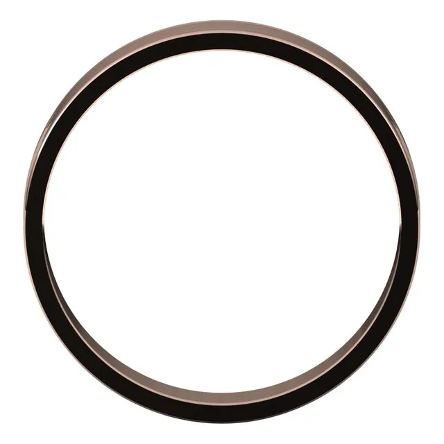 14K Rose Gold Flat Ultra-Light Wedding Band, 4 mm Wide