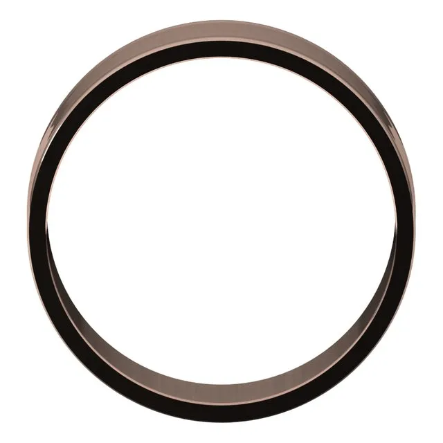 14K Rose Gold Flat Ultra-Light Wedding Band, 7 mm Wide