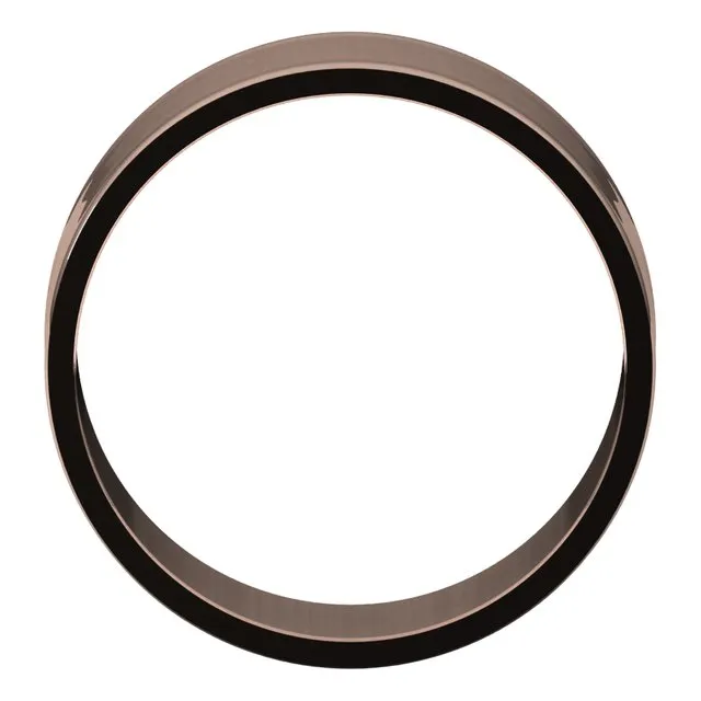 14K Rose Gold Flat Ultra-Light Wedding Band, 8 mm Wide