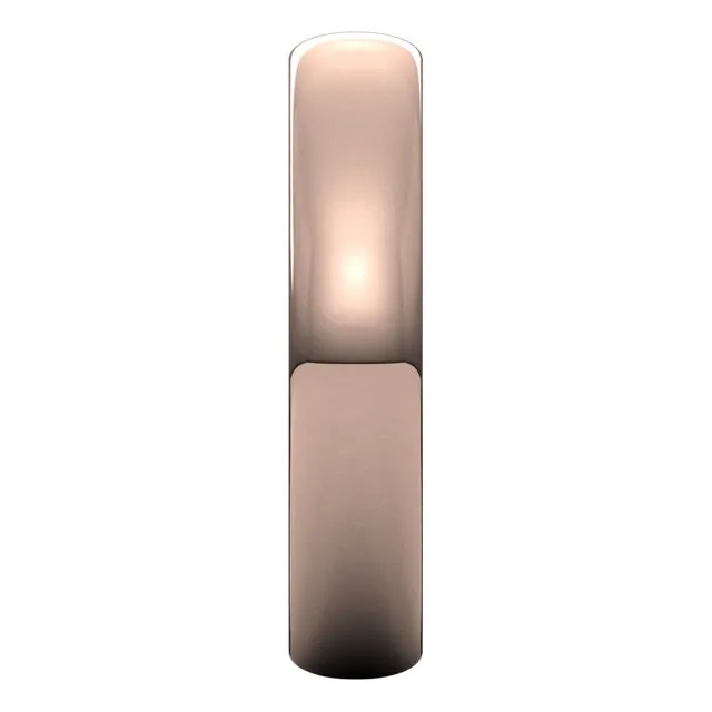 14K Rose Gold Half Round Ultra-Light Wedding Band, 4 mm Wide
