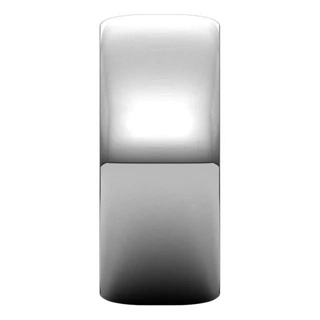 14K White Gold Half Round Ultra-Light Wedding Band, 8 mm Wide