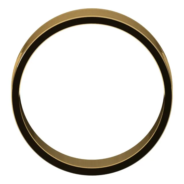 14K Yellow Gold Flat Ultra-Light Wedding Band, 7 mm Wide