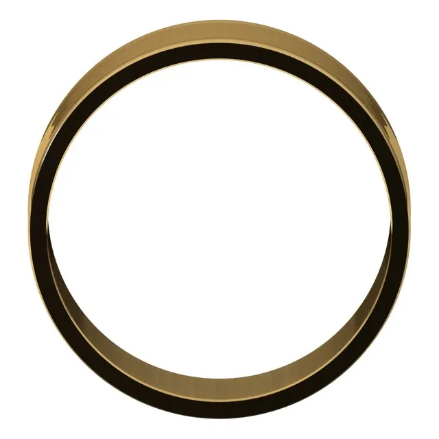 14K Yellow Gold Flat Ultra-Light Wedding Band, 8 mm Wide