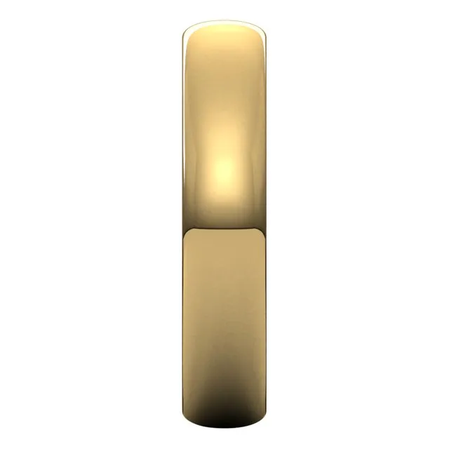 14K Yellow Gold Half Round Ultra-Light Wedding Band, 4 mm Wide