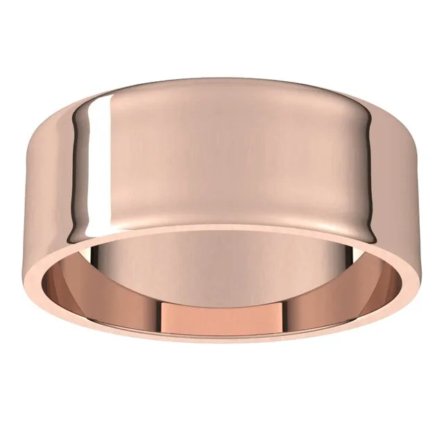 18K Rose Gold Flat Ultra-Light Wedding Band, 7 mm Wide