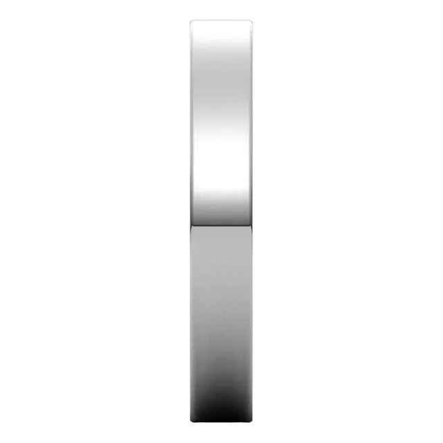18K White Gold Flat Ultra-Light Wedding Band, 3 mm Wide