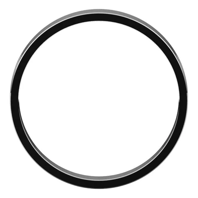 18K White Gold Flat Ultra-Light Wedding Band, 3 mm Wide