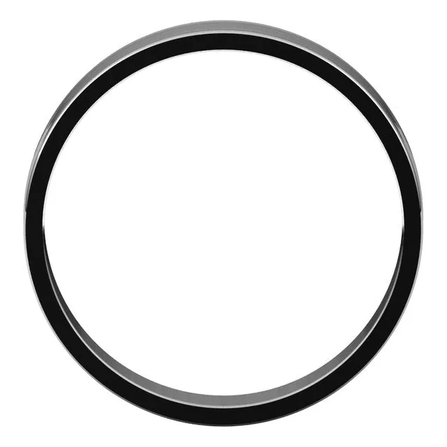 18K White Gold Flat Ultra-Light Wedding Band, 4 mm Wide
