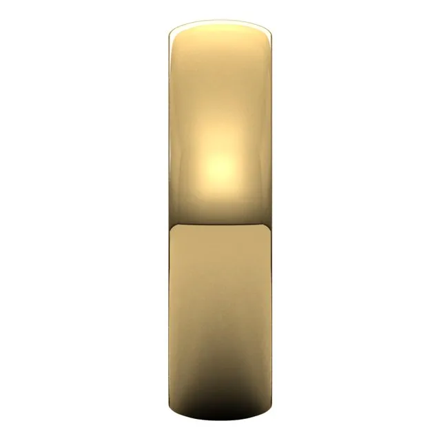 18K Yellow Gold Half Round Ultra-Light Wedding Band, 5 mm Wide
