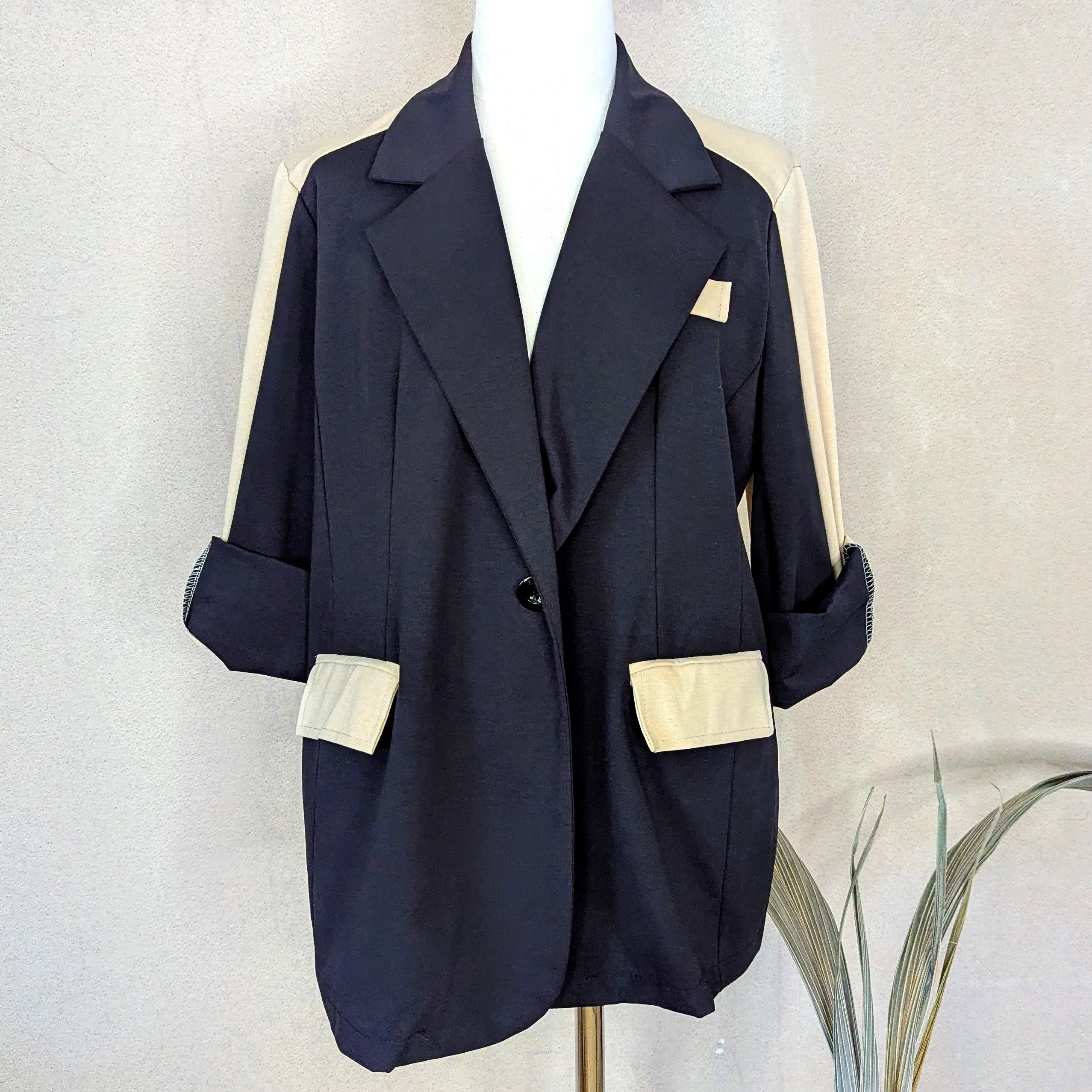 2 Tone fashionable rayon mix blazer (M-L)