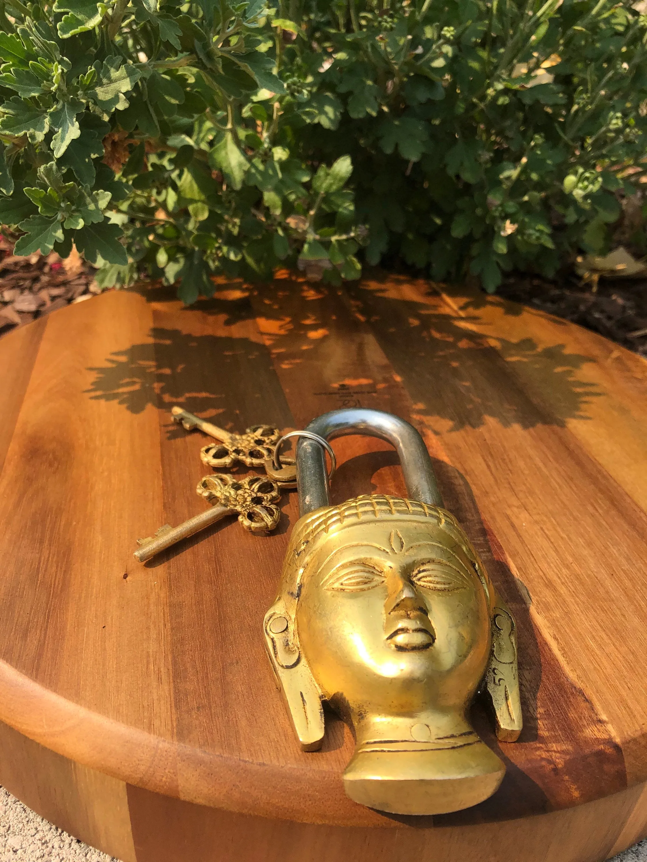 Brass Antique Lock Buddha Padlock Vintage Lock