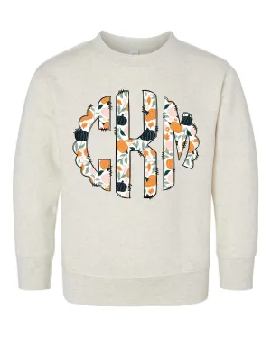 Kids Monogram Flora Halloween Sweatshirt
