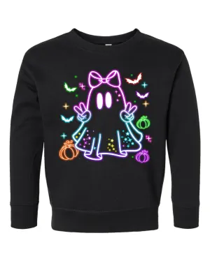Kids Neon Ghost Halloween Sweatshirt