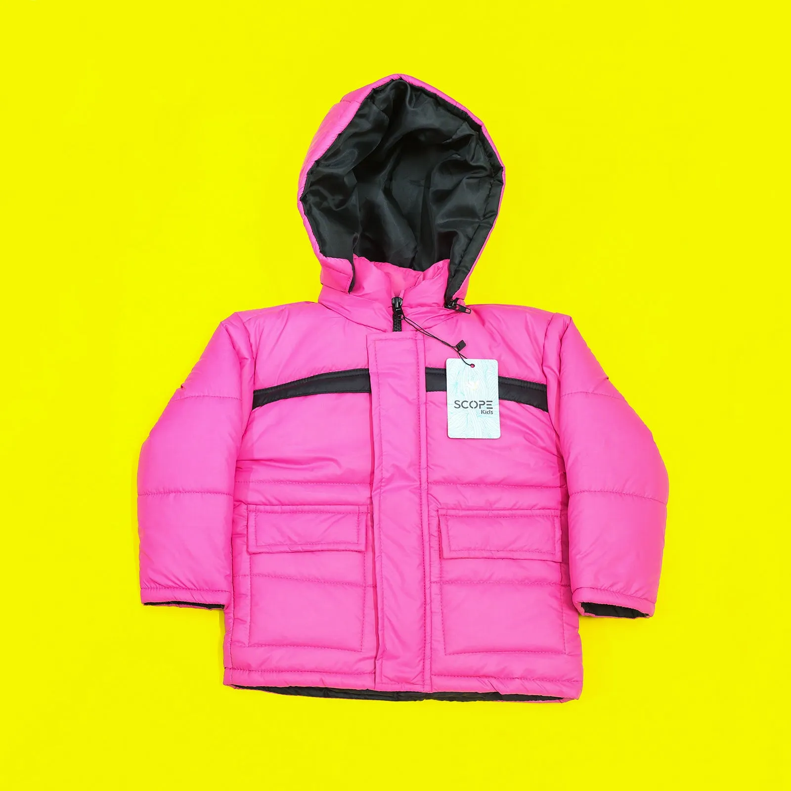 Pink Full Sleeves Puffer Jacket