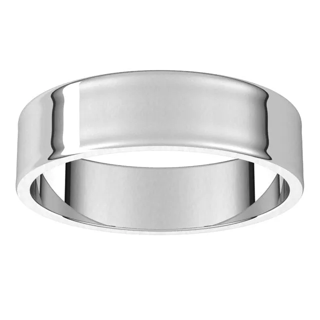 Platinum Flat Ultra-Light Wedding Band, 5 mm Wide