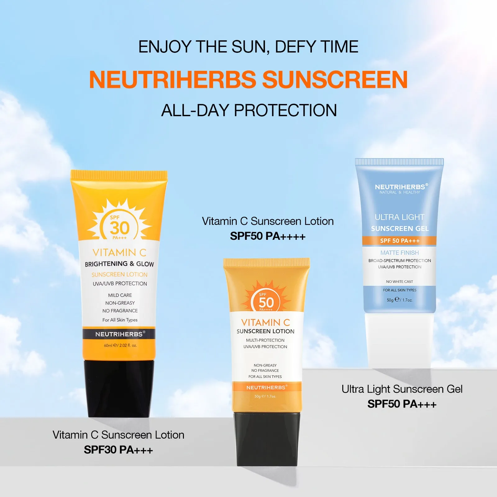Private Label & Wholesale Ultra Light Sunscreen Gel SPF 50 PA   