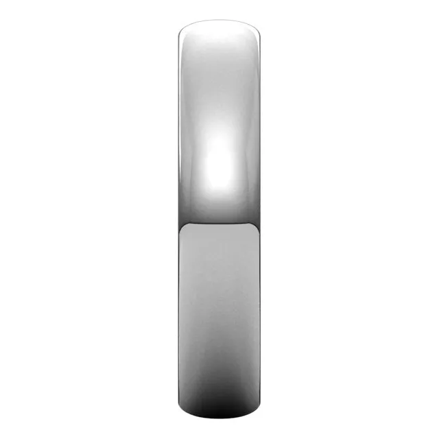 Sterling Silver Half Round Ultra-Light Wedding Band, 4 mm Wide