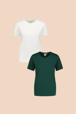 The T-Shirt tuplapakkaus - White & Dark Green