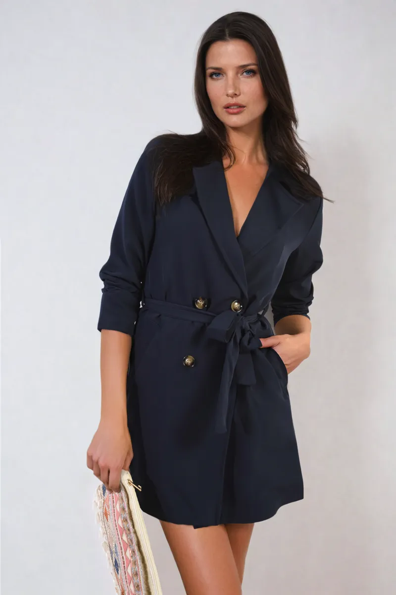Tie Waist Blazer Dress
