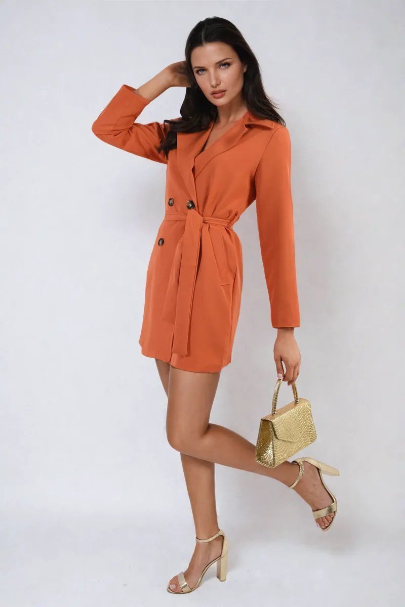 Tie Waist Blazer Dress