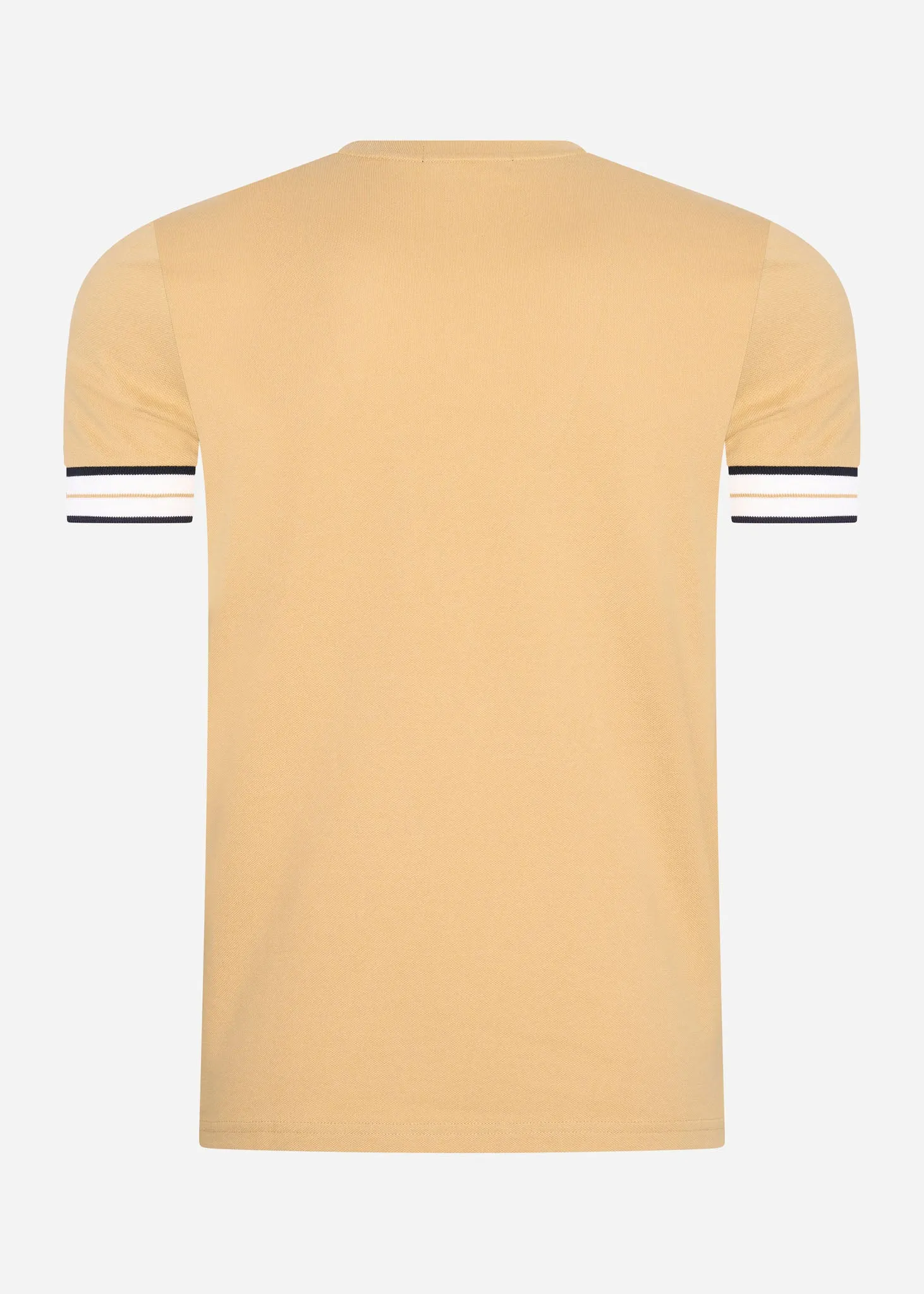 Tramline tipped pique t-shirt - desert