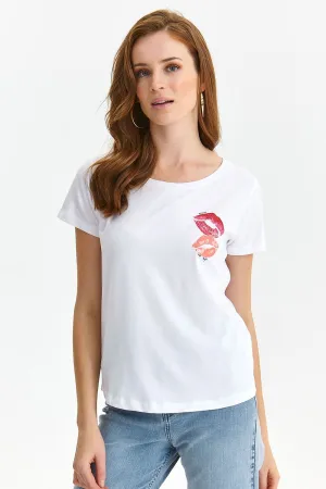 Two Lips Print T-shirt