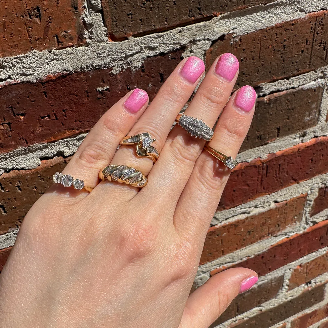 Vintage Dome Diamond Engagement Ring