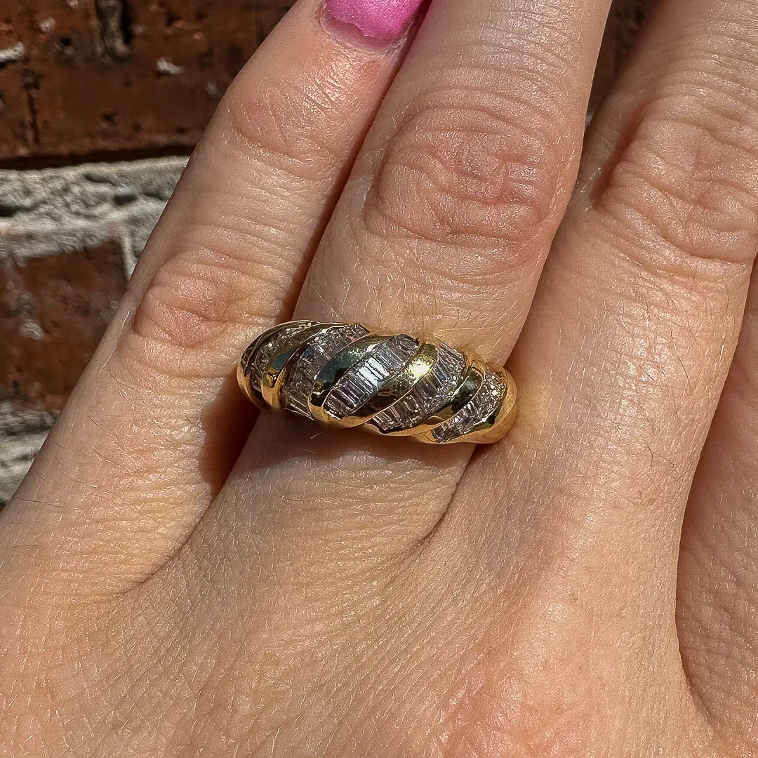Vintage Dome Diamond Engagement Ring