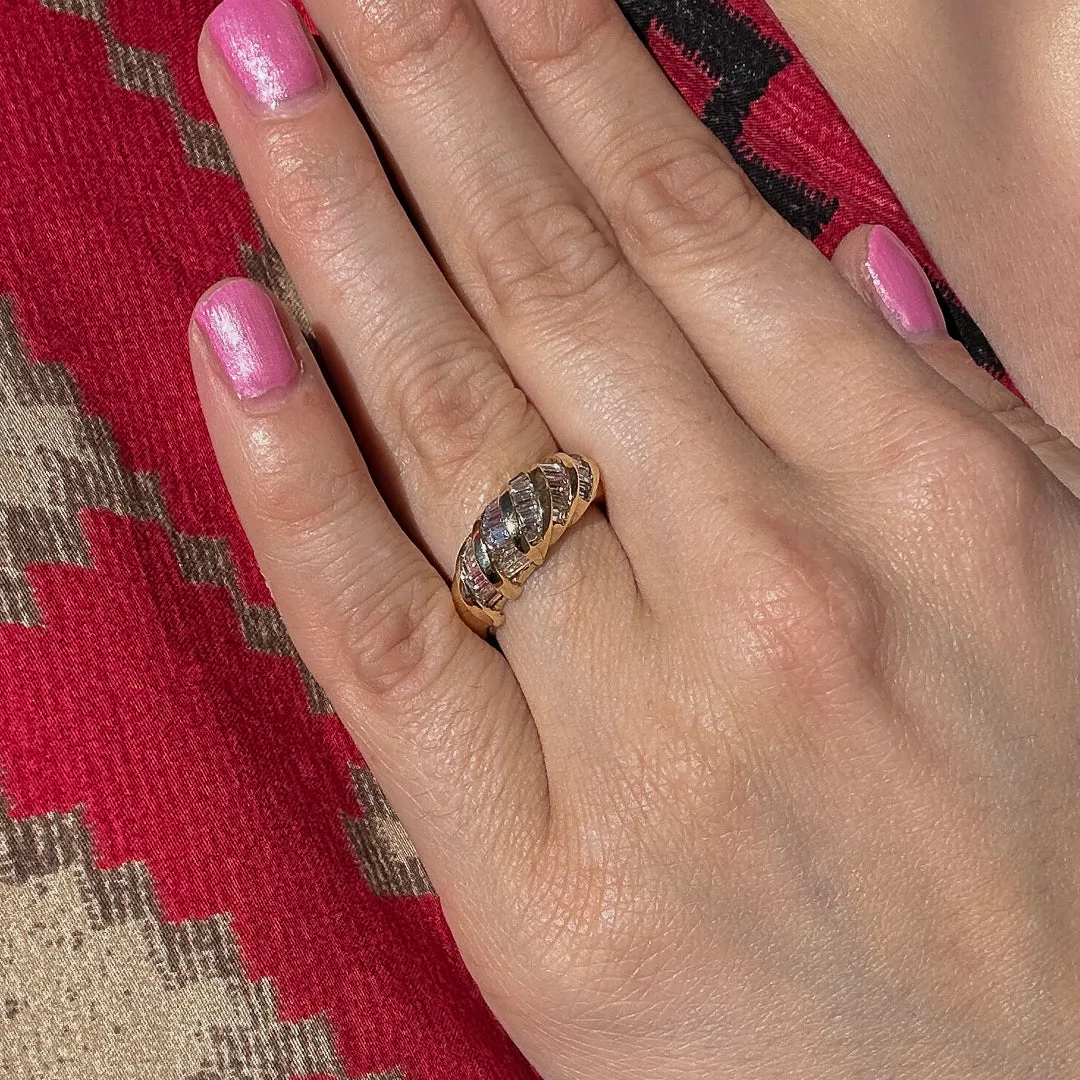Vintage Dome Diamond Engagement Ring
